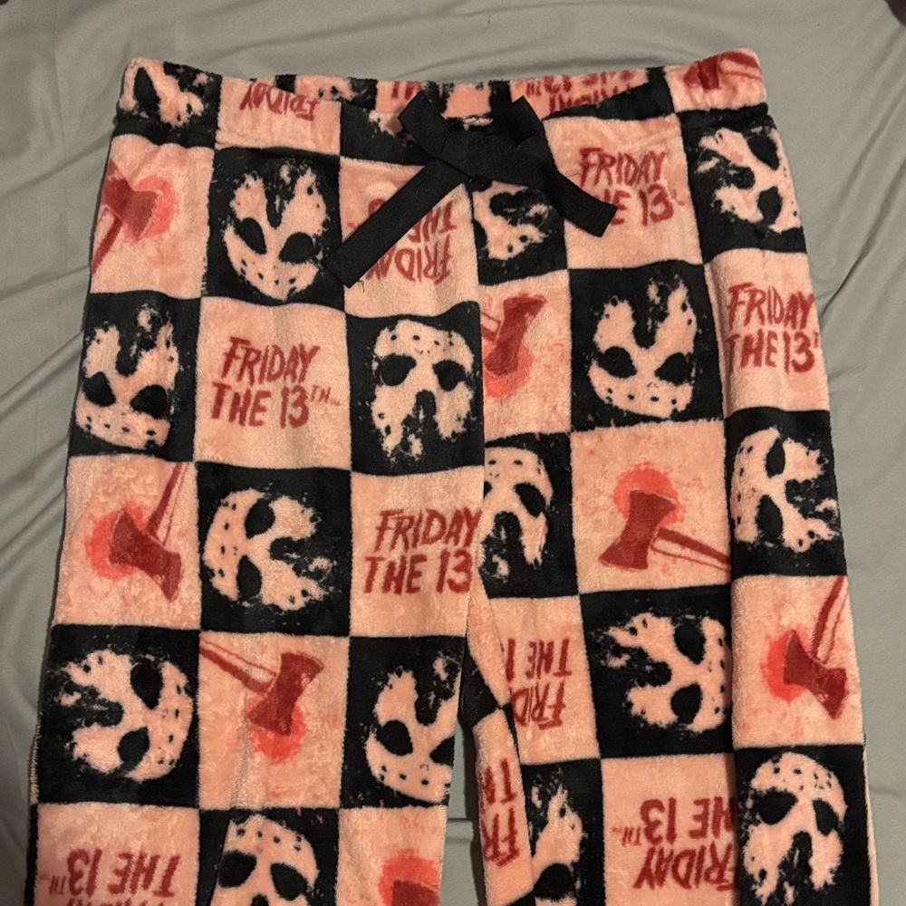 Kids Friday the 13th Pajama Pants - Black and Pink